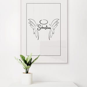 Custom Angel Baby Hand Drawn Line Art, Stillborn Baby Loss Miscarriage Gift, Pregnancy Loss Digital Print Memorial Keepsake Remembrance Gift