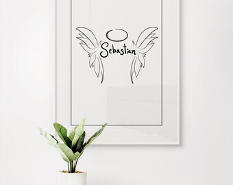 Custom Angel Baby Hand Drawn Line Art, Stillborn Baby Loss Miscarriage Gift, Pregnancy Loss Digital Print Memorial Keepsake Remembrance Gift