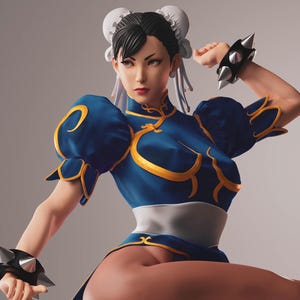 Chun Li 3D Print Collectible Miniature Statue: Hand-Painted or Unpainted Kit