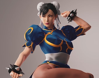 Chun Li 3D Print Collectible Miniature Statue: Hand-Painted or Unpainted Kit