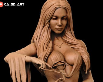 Miniatura coleccionable impresa en 3D de mujer gótica pin-up, SFW (no apta para el trabajo)