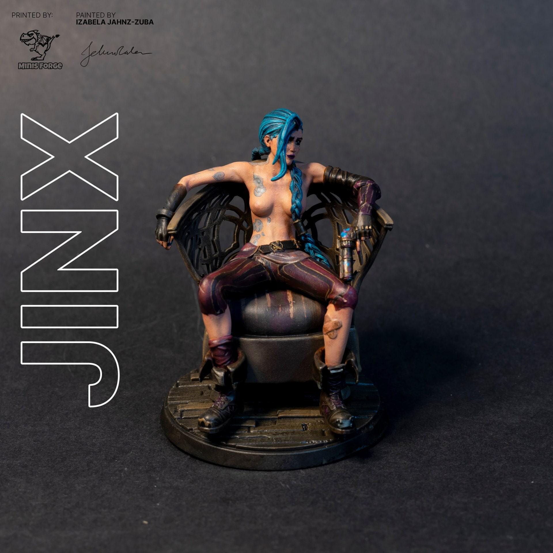 Jinx 3d Print Statue Collectible Fanart Miniature NSFW Painted UNSASEMBLED  - Etsy