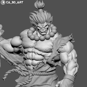 Muscle Fighter Collectible 3d Printed Resin Miniature Fanart of Street Fighter Game