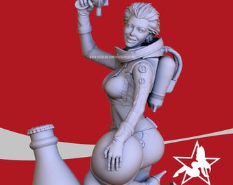 Nuka Girl 3D Printed Collectible Statue - unpainted NSFW Figurine, Post-Apo Fallout Inspired Unique Gift Idea