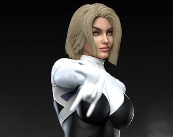 Arachne-Gwen collectible standbeeld handgeschilderde 3D hars figuur - kant-en-klare Spider-Verse Hero, memorabilia, Ghost-Spider Art