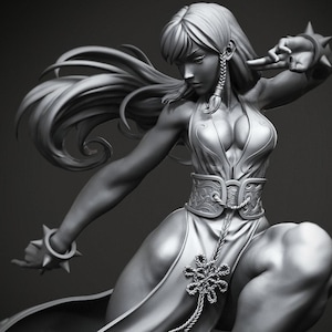 Li Fanart 3D Printed Resin Pinup Miniature - Unique Street Fighter Collectible