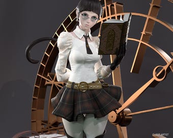 Observer of Timelines Unpainted Garage Kit, 3D Resin Model Kit, 1:10 Scale Figure