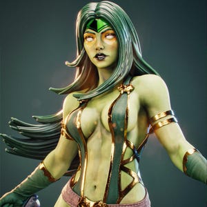 Daughter of Thanos Statue: Hand-Painted 3D Resin Model - Guardian of the Galaxy
