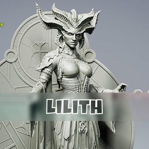 Estátua da Rainha Demônio Mãe do Santuário - Figura de jogo de fantasia sombria - Exibição colecionável detalhada
