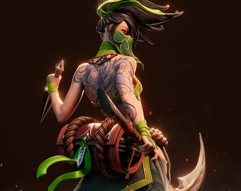 Akali Hand-Painted Resin Statue: League of Legends Collectible Figure