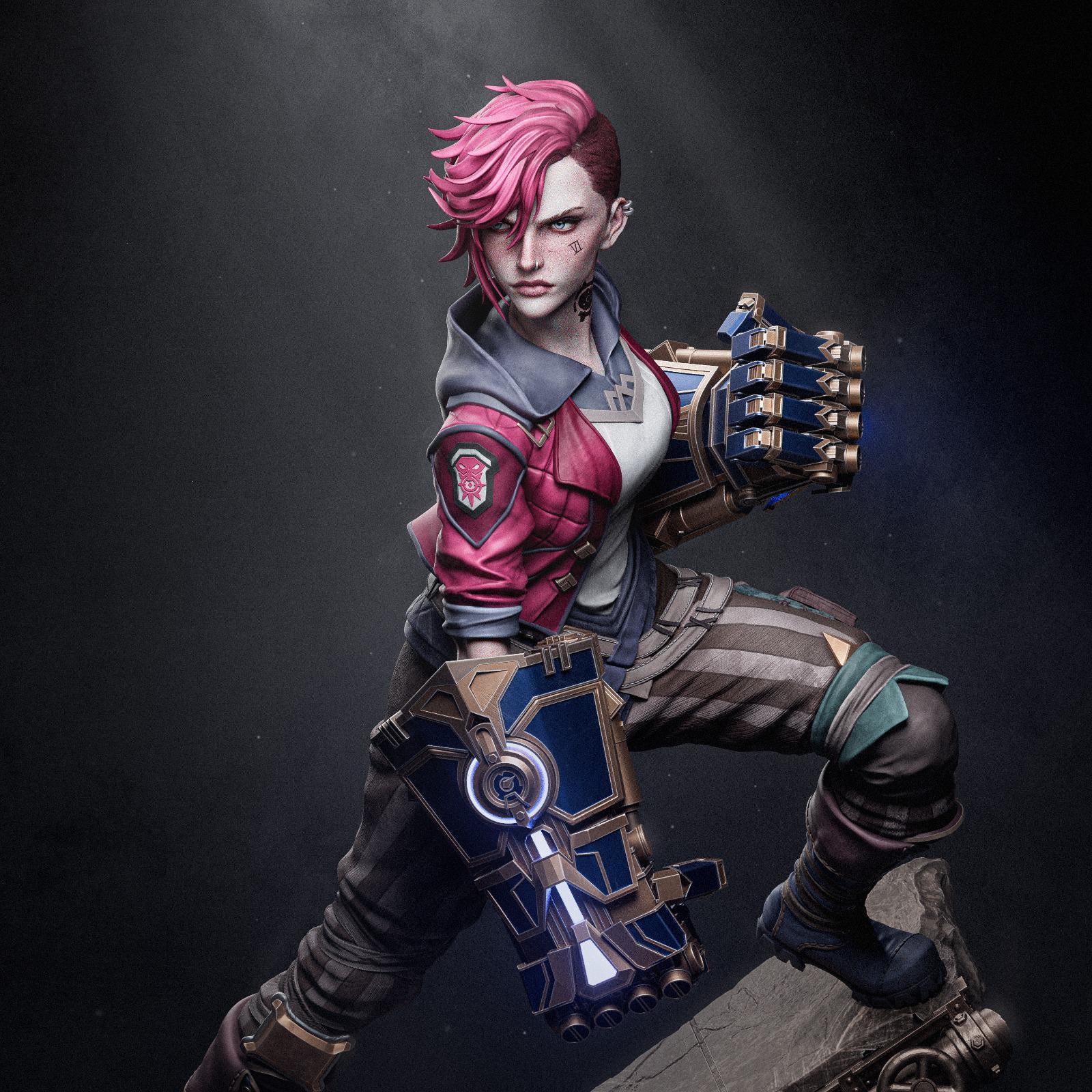 Piltover Enforcer Collectible 1/10, 1/6 Scale Statue Figure - 3D Resin Model Kit Hand-Painted - Zaun's Protector