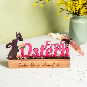 Ostern Geldgeschenk-Aufsteller aus Holz auch personalisiert mit Wunschgravur - statt Karte oder nur als Deko für Osternest & Osterkorb