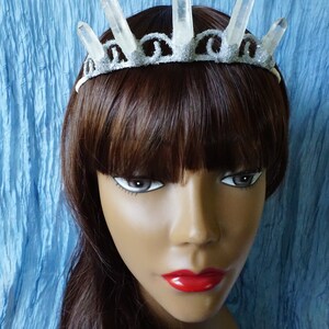 Quartz Crystal Fairy Crown Tiara for Festival, Boho Wedding, Prom, Special Occasion bild 2