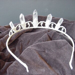 Quartz Crystal Fairy Crown Tiara for Festival, Boho Wedding, Prom, Special Occasion bild 6