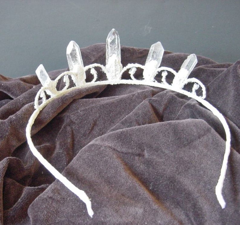 Quartz Crystal Fairy Crown Tiara for Festival, Boho Wedding, Prom, Special Occasion bild 6