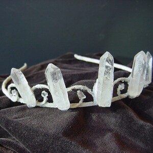 Quartz Crystal Fairy Crown Tiara for Festival, Boho Wedding, Prom, Special Occasion bild 4