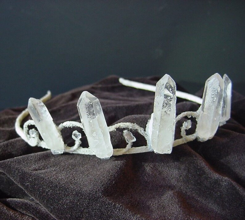 Quartz Crystal Fairy Crown Tiara for Festival, Boho Wedding, Prom, Special Occasion bild 4