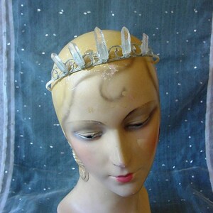 Quartz Crystal Fairy Crown Tiara for Festival, Boho Wedding, Prom, Special Occasion bild 3
