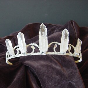 Quartz Crystal Fairy Crown Tiara for Festival, Boho Wedding, Prom, Special Occasion bild 1