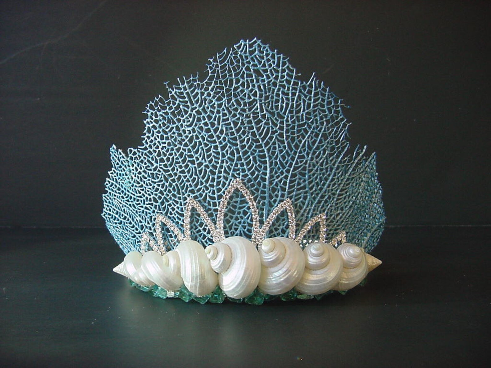Blue Sea Fan Mermaid Seashell Tiara Crown Beach Wedding or Prom Etsy