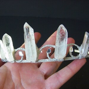 Quartz Crystal Fairy Crown Tiara for Festival, Boho Wedding, Prom, Special Occasion bild 5