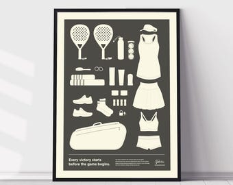 Padel Bag Checklist Poster: Woman's Gear, Padel Player Gift