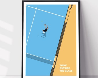 ヴィンテージパデルポスター：ミニマリストウォールアートプリント