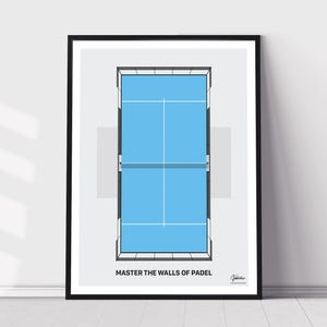 Domina las paredes del pádel, Póster vintage de pista de pádel, Impresión de arte mural de pádel, Retro, WPT, Minimalista Pemiere, Póster clásico en papel mate