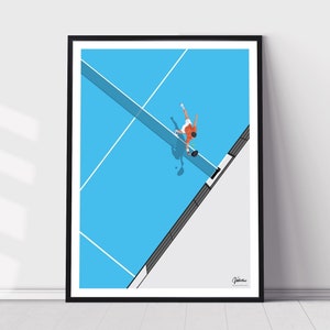 Poster vintage Padel, padroneggia la rete del padel, stampa artistica da parete Padel, retrò, minimalista, Pemiere, poster classico su carta opaca