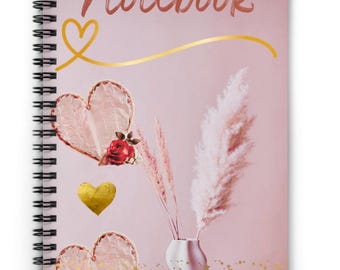 Pink Aesthetic Spiral, Lined Notebook