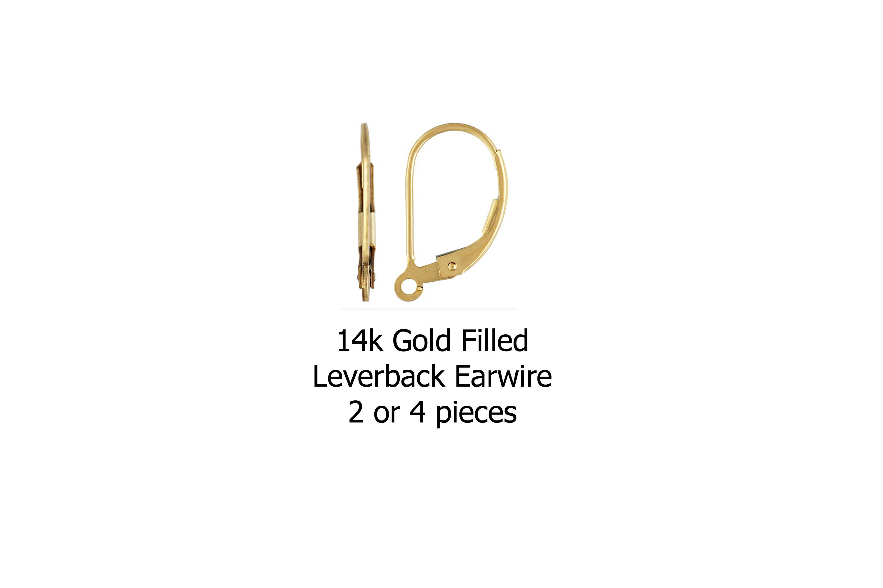 14K Gold Plain Lever Back Wire with Closed Ring