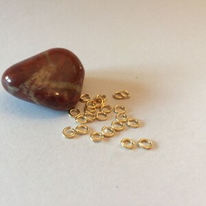 24 Snapeez Gold 4mm Gold plated open jump Rings - Gold Plated- Sold in packs of 25, 20ga, easy to close  (se-ugez4-25