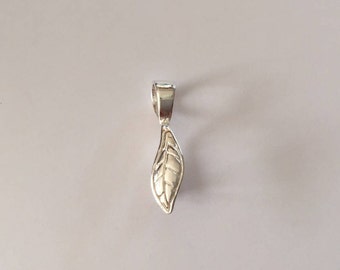 Sterling Silver 925 Shiny Pinch Bail, Leaf, Jewelry Finding, Medium 23mm, Pendant, Necklace, Chain, Wholesale price (ba-p5bail-1