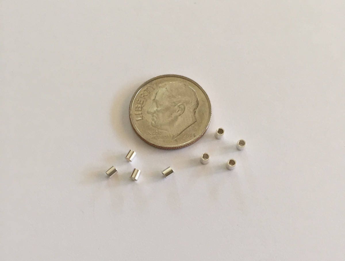 50 - 100 Pc 2x2 Tube Crimp Bead Sterling Silver 925 Made in