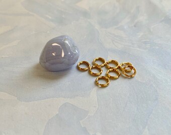 6mm Split Rings 14K gold filled, 10 pieces, a secure way to attach charms and beads in jewelry making (ri-gsr6-25