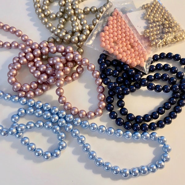 100 Swarovski 5840 Round Pearls in various colors 4mm and 6mm 5810 Round Wedding Pearls Overstock discounted turquoise rose pink blue black