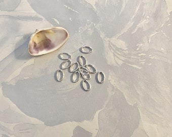 15pc, Sterling Silver Heavy Oval Jump Ring, Open, 7.6mm, 19 gauge, USA, Snapping Finding (ri-shoj7-15