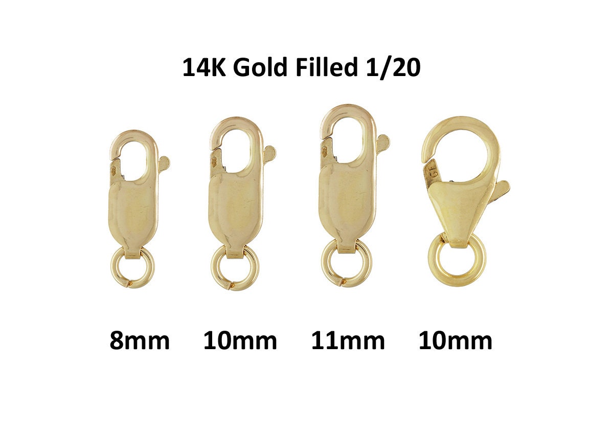 Yellow Gold 2 pcs 14k Gold Filled Straight Lobster Claw Clasp Bead Open Jump Ring 10mm Findings Yellow Gold 2 pcs 14k Gold Filled Straight Lobster Claw Clasp Bead Open Jump Ring 10mm Findings