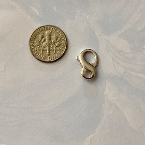 Large Infinity Lobster Clasp, Sterling Silver 14.5x9mm, Jewelry finding, figure 8, lobster claw, made in Italy, per piece (lc-f89x15