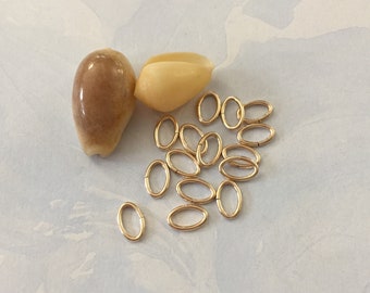 15pc, 14K Gold Filled Oval Jump Ring, Open, 7mm, 19ga, USA, Snapping Jump Ring, Charms, Jewelry Finding (ri-gov7j-15