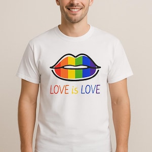 Love is Love Unisex Garment-Dyed T-shirt, Gay Pride Flag Tee, LGBTQ Pride Shirt, Rainbow Love Apparel, Pride Month Clothing