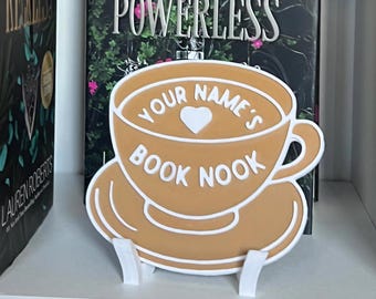 Personalized Coffee Mug Library Sign – Book Lover's Decor