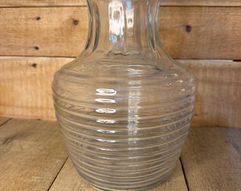 Anchor Hocking Ribbed Beehive Glass Carafe