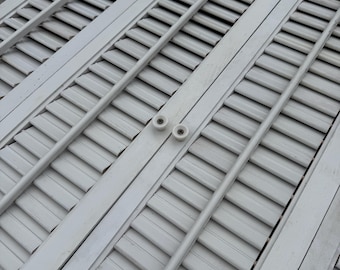 1 Pair of Vintage White Painted Wood Shutters 37 1/2”X7”