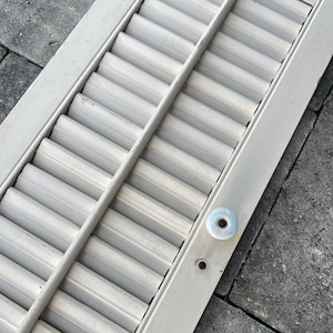 1 Painted Wood Shutter 23 7/8” X 9”, Vintage Wood Shutter