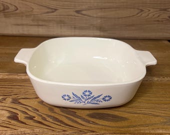 Corning Ware Blue Corn Flower Pattern 1 Quart Casserole Dish