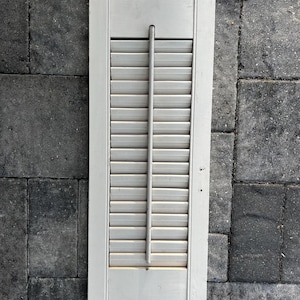1 Painted Wood Shutter 23 7/8” X 9”, Vintage Wood Shutter