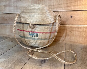Woven Coil Basket, Handmade Coil Purse