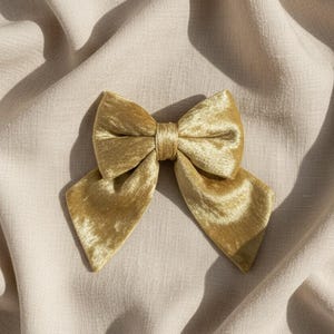 Goldfarbene Schleife aus Samt | Handgefertigte Hundeschleife | Luxuriöses Hundeaccessoire | Elegante Haustierschleife