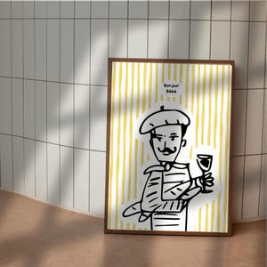 Bonjour Bèbè downloadable print, portrait, wall art, poster, home decor, home print,  french print.